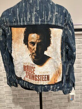 Bruce Springsteen Upcycled Denim Distressed Jean Jacket